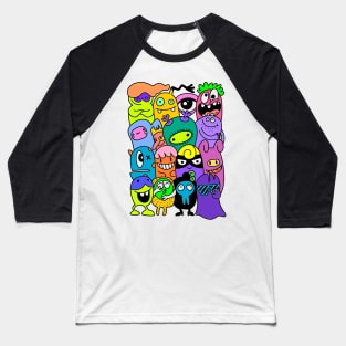 Silly Monster Doodles Baseball T-Shirt